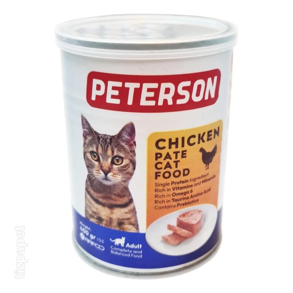 کنسرو گربه پته با طعم مرغ 400 گرمی پترسون